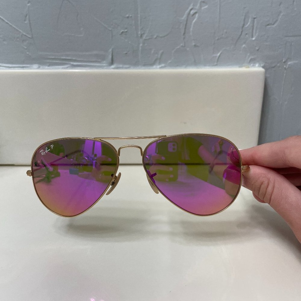 Ray-Ban Aviator Flash Lenses Polarized Cyclamen